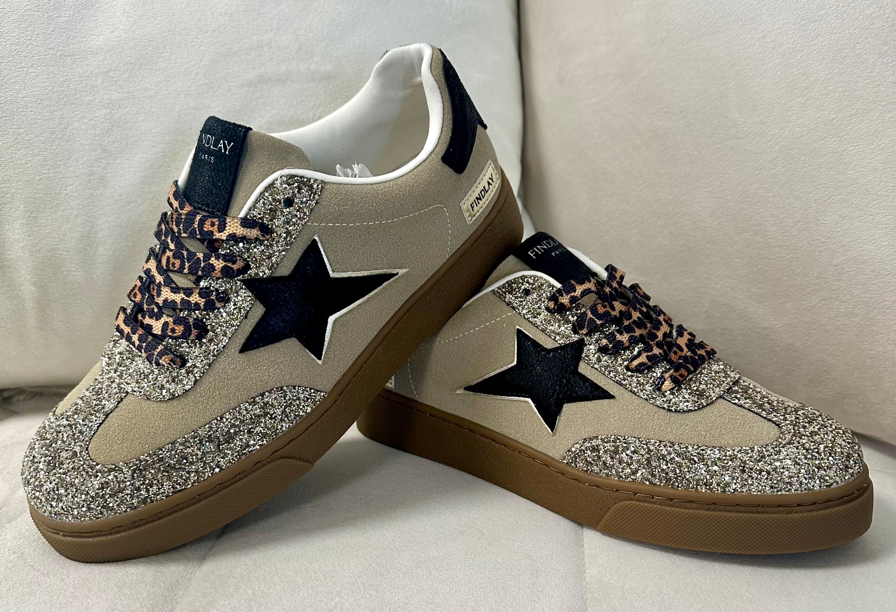 Baskets lacets léopard P.40